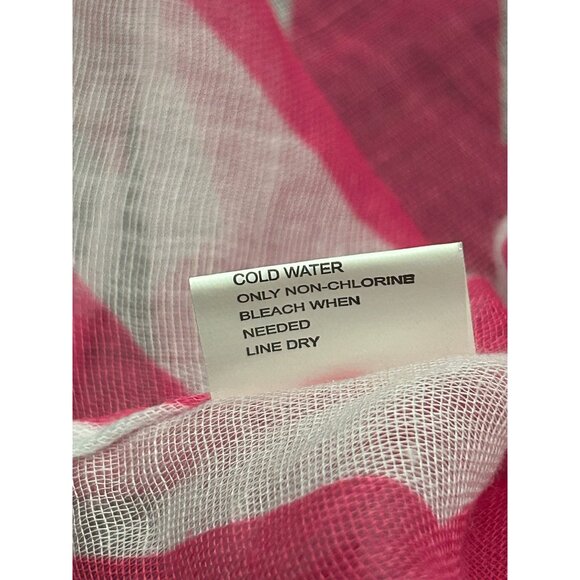 Chevron Pattern Infinity Scarf Pink White Shawl Wrap Lightweight Polyester - Picture 5 of 9